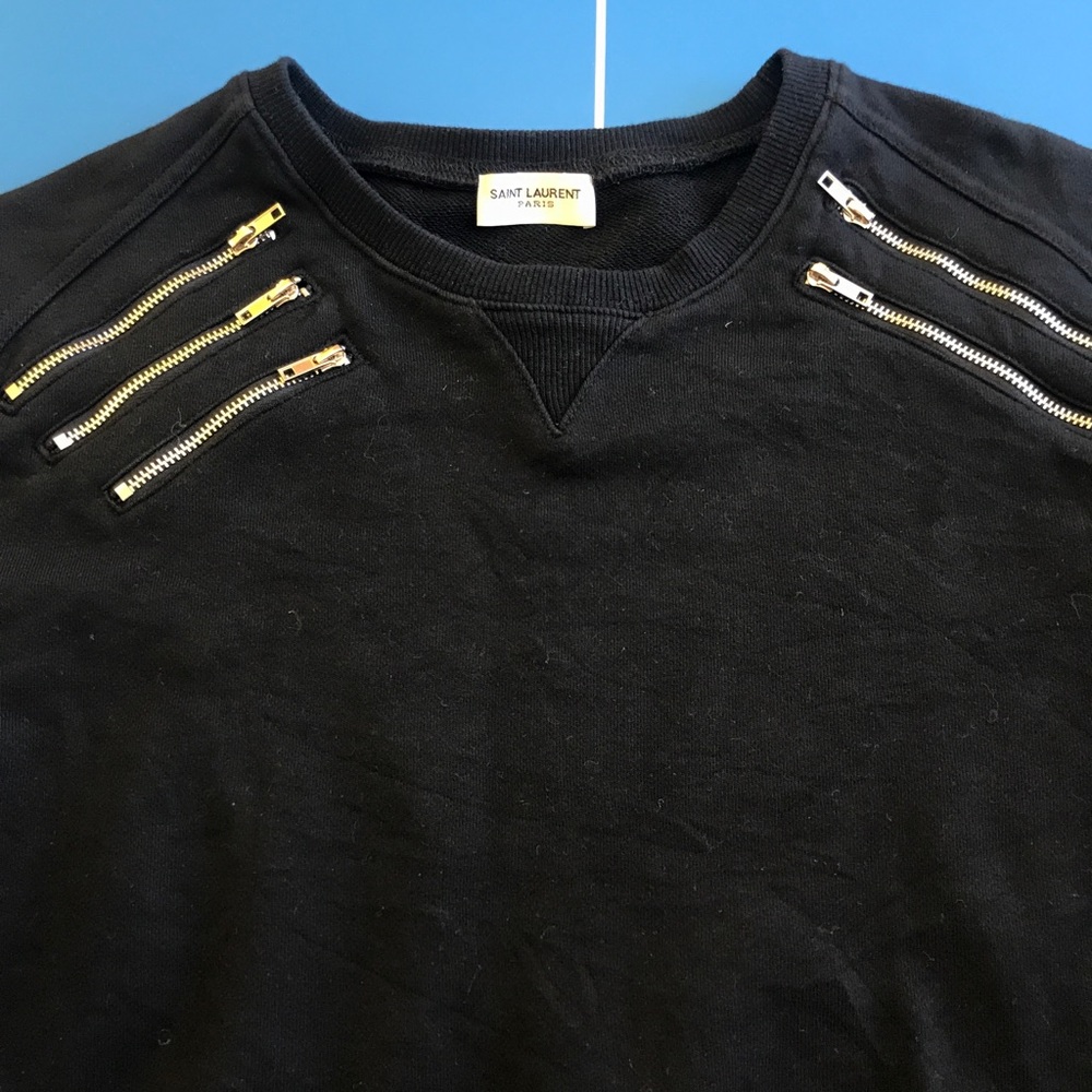 Saint Laurent Paris 5 Zipper Sweatshirt